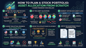 Infographic: how to plan a stock portfolio with asset allocation from scratch