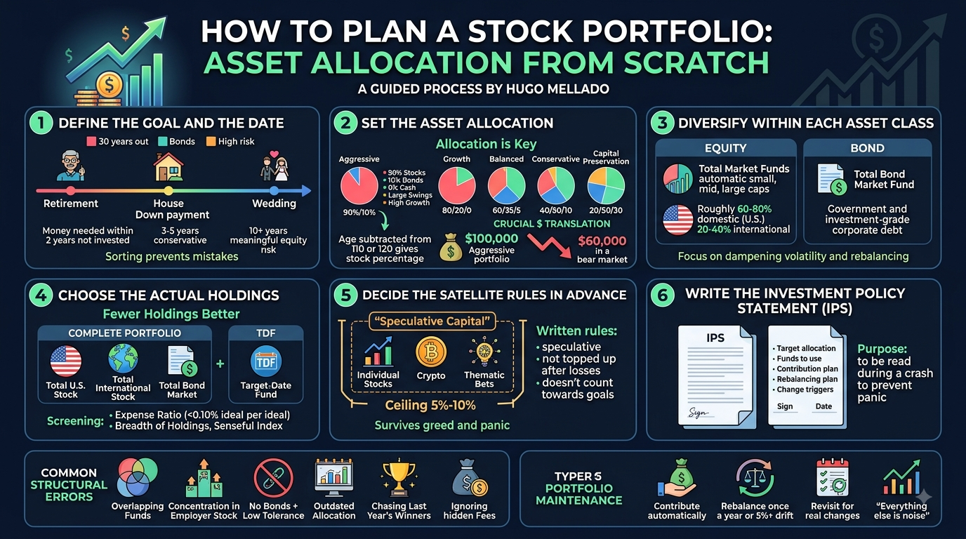 Infographic: how to plan a stock portfolio with asset allocation from scratch