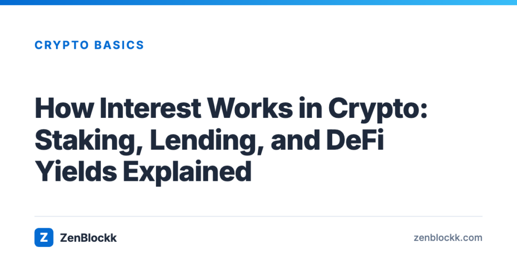 How Interest Works in Crypto: Staking, Lending, and DeFi Yields Explained – ZenBlockk